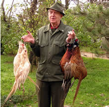 Dr Halver with albino pheasants